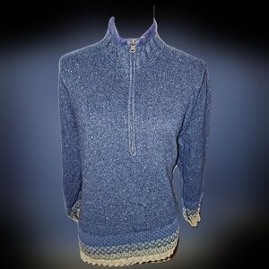 WOOLRICH ZIP MOCKNECK SWEATER